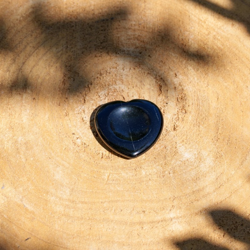 Worry Stone Coeur Obsidienne Noire