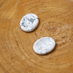 Worry Stone Ovale Turquoise blanche