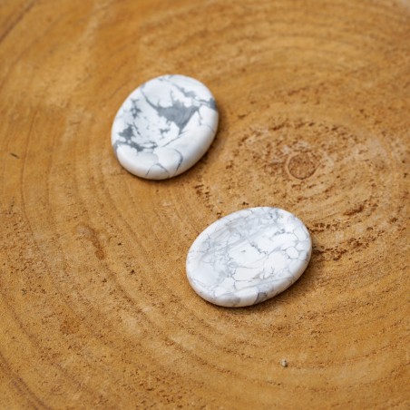 Worry Stone Ovale Turquoise blanche