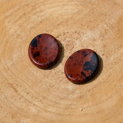 Worry Stone Ovale Obsidienne rouge