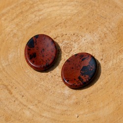 Worry Stone Ovale Obsidienne rouge