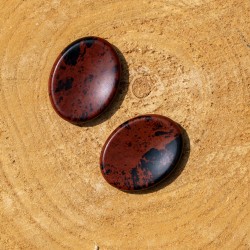 Worry Stone Ovale Obsidienne rouge