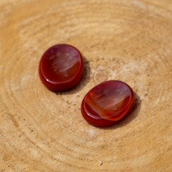 Worry Stone Ovale Agate rouge