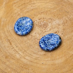 Worry Stone Ovale Bleu et blanche