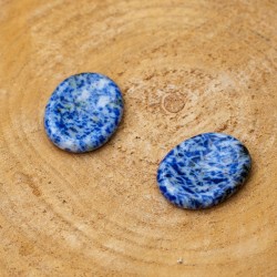 Worry Stone Ovale Bleu et blanche