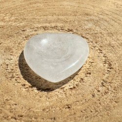 Worry Stone Coeur Quartz Transparent