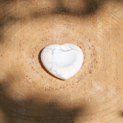 Worry Stone Coeur Howlite Blanche