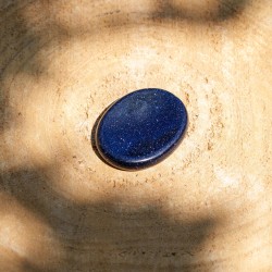 Worry Stone Ovale Bleue Pailletée