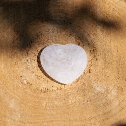Worry Stone Coeur Quartz Transparent