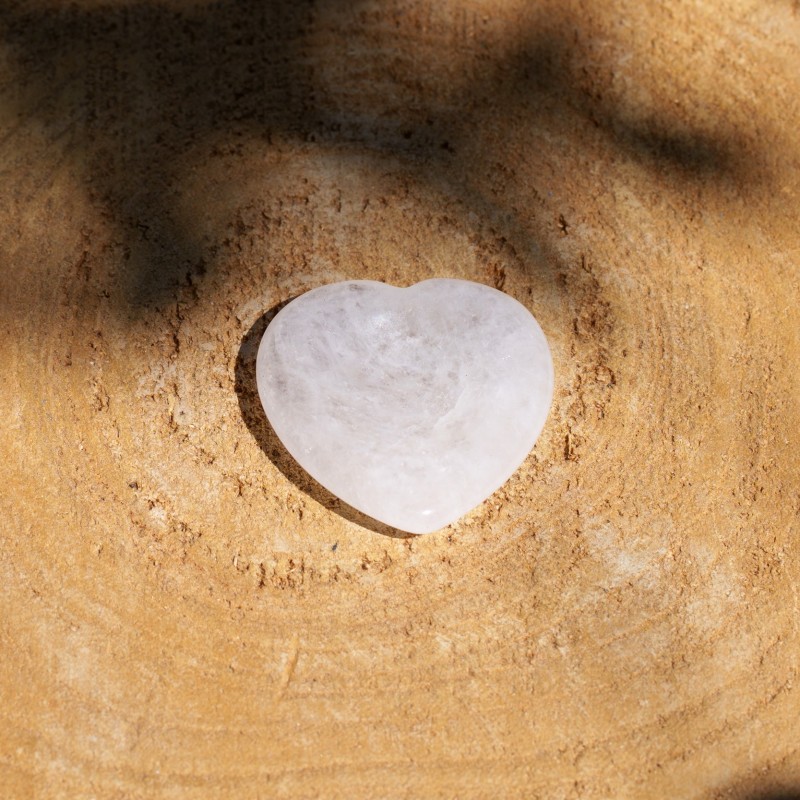 Worry Stone Coeur Quartz Transparent