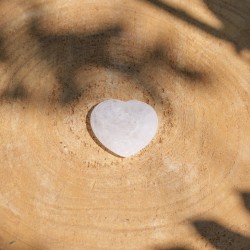 Worry Stone Coeur Quartz Transparent