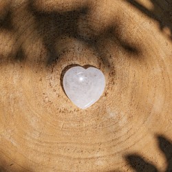 Worry Stone Coeur Quartz Transparent